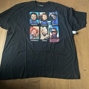 Chucky Graphic Tee - Black - Weekly Faces Print